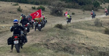 Motorcyclists retrace one of the most significant routes of Türkiye’s War of Independence, Adıyaman, Türkiye, Aug. 30, 2025.