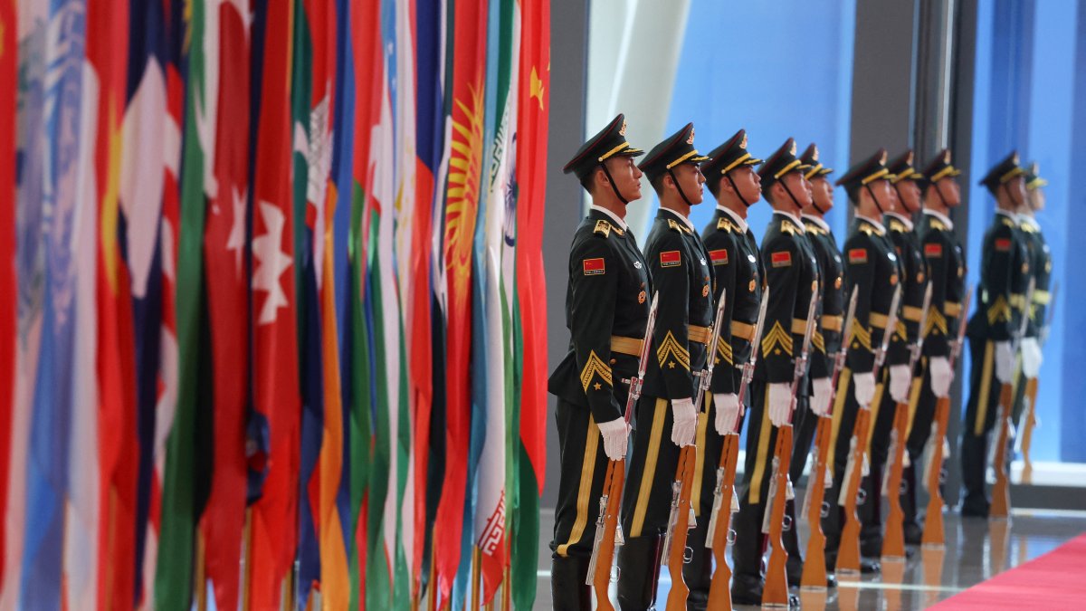 Chinese guards of honor line up at the venue of the Shanghai Cooperation Organization (SCO) summit, Tianjin, China, Sept. 1, 2025. (Reuters Photo)