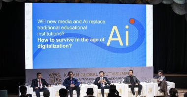 Panel on AI and education at the 4th Kazan Global Youth Summit, Kazan, Russia, Aug. 28, 2025. (AA Photo)