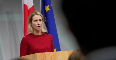EU High Representative of Foreign Affairs and Security Policy, Kaja Kallas, during a Press conference after an informal meeting for EU foreign ministers at the Forum Copenhagen, Denmark, Aug. 30, 2025. (Reuters Photo)