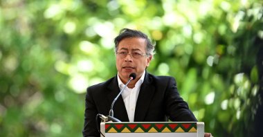 Colombia&#039;s President Gustavo Petro speaks during the Amazon Cooperation Treaty Organization (OTCA) Summit in Bogota, Aug.22, 2025. (AFP File Photo)