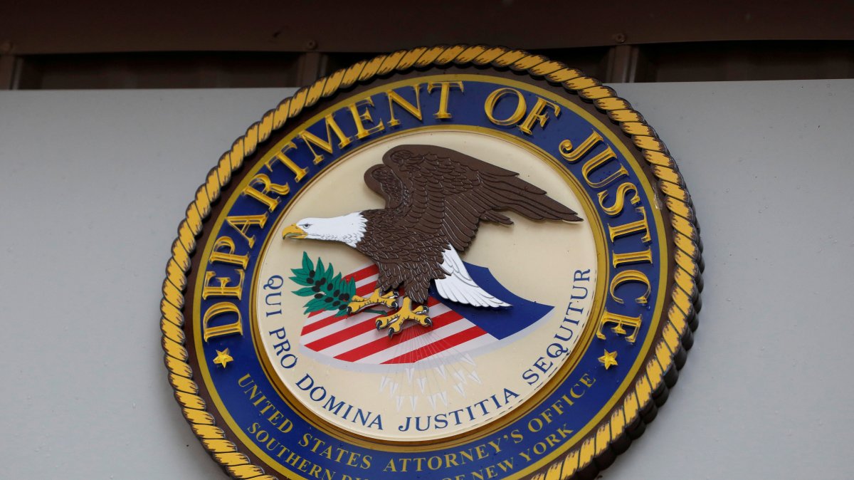 The seal of the United States Department of Justice is seen on the building exterior of the United States Attorney's Office of the Southern District of New York in Manhattan, New York City, U.S., Aug. 17, 2020. (Reuters File Photo)