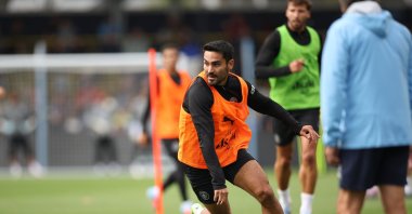 Manchester City&#039;s İlkay Gündoğan participates in an open training session during a season launch event, Manchester, U.K., Aug. 5, 2025. (EPA Photo)