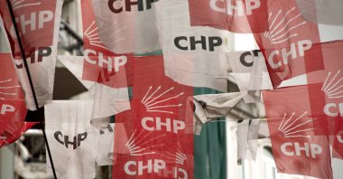 Flags of the Republican People’s Party CHP flying on a street in Istanbul, Türkiye, March 16, 2024. (Shutterstock Photo)