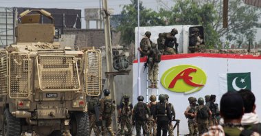 Pakistani Army soldiers secure the area, following a militant attack on the Frontier Constabulary (FC) headquarters in Bannu, Khyber Pakhtunkhwa province, in Pakistan Sept. 2, 2025. (Reuters Photo)