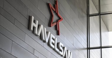 The logo of the Turkish defense firm Havelsan is seen at its headquarters, Ankara, Türkiye, May 25, 2024. (AA Photo)