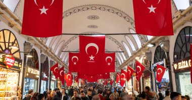 People stroll through the historic Grand Bazaar, a popular tourist attraction and one of the country&#039;s most important economic venues, Istanbul, Türkiye, Oct. 22, 2024. (Reuters Photo)