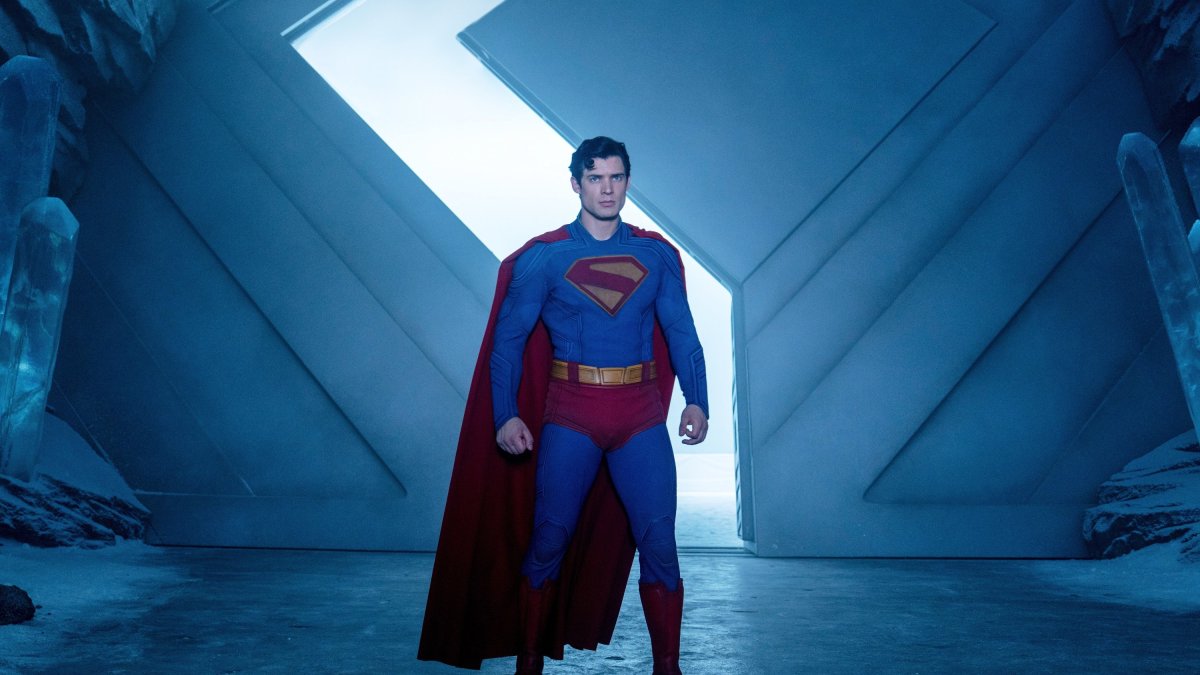 This image released by Warner Bros. Pictures shows David Corenswet in a scene from &quot;Superman.&quot; (AP Photo)