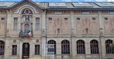The facade of the Adrien Dubouche National Museum after it was burgled overnight in Limoges, central France, Sept. 4, 2025. (AFP Photo)
