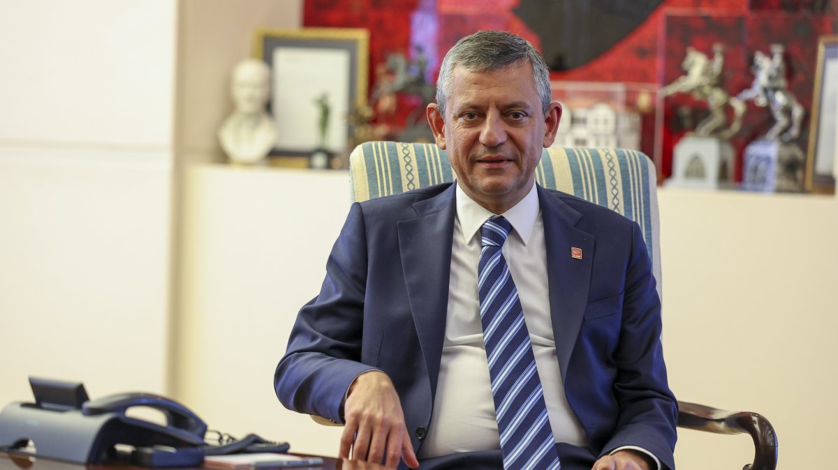 The Republican People’s Party (CHP) Chair Özgür Özel is seen during a meeting with Good Party (IP) leader Müsavat Dervişoğlu at his office at the CHP headquarters, the capital Ankara, Türkiye, Sept. 4, 2025. (DHA Photo)