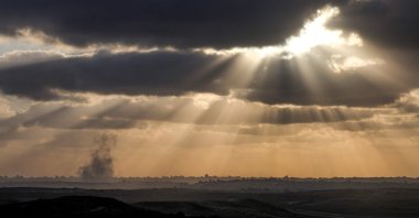 Smoke billows from Israeli bombardment in the Gaza Strip as pictured from a position across the border with Palestine, southern Israel, Sept. 2, 2025. (AFP Photo)