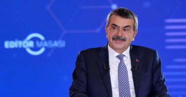 National Education Minister Yusuf Tekin speaks at the Anadolu Agency Editor’s Desk at Adile Sultan Mansion, Istanbul, Türkiye, Sept. 5, 2025. (AA Photo)