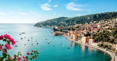 An aerial view of Villefranche-sur-Mer, located on the French Riviera between Nice and Monaco. (Shutterstock Photo)