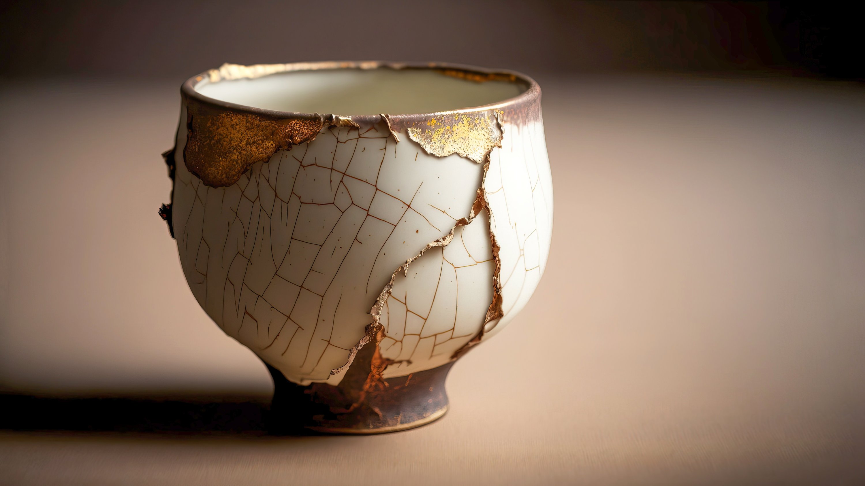 A wabi-sabi cup repaired using the Japanese kintsugi technique. (Shutterstock Photo)