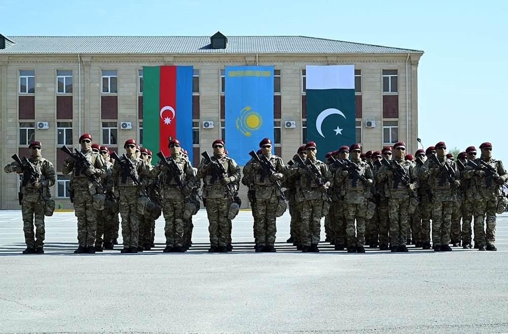 Special forces squads of countries participating in the drill are seen during the opening ceremony, Baku, Azerbaijan, Sept. 9, 2025 (AA Photo)