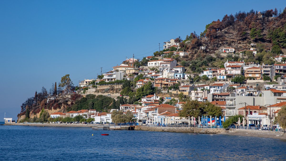 This file photo shows the village of Limni on northern Evia island, Greece, Nov. 18, 2021 (Getty Images)