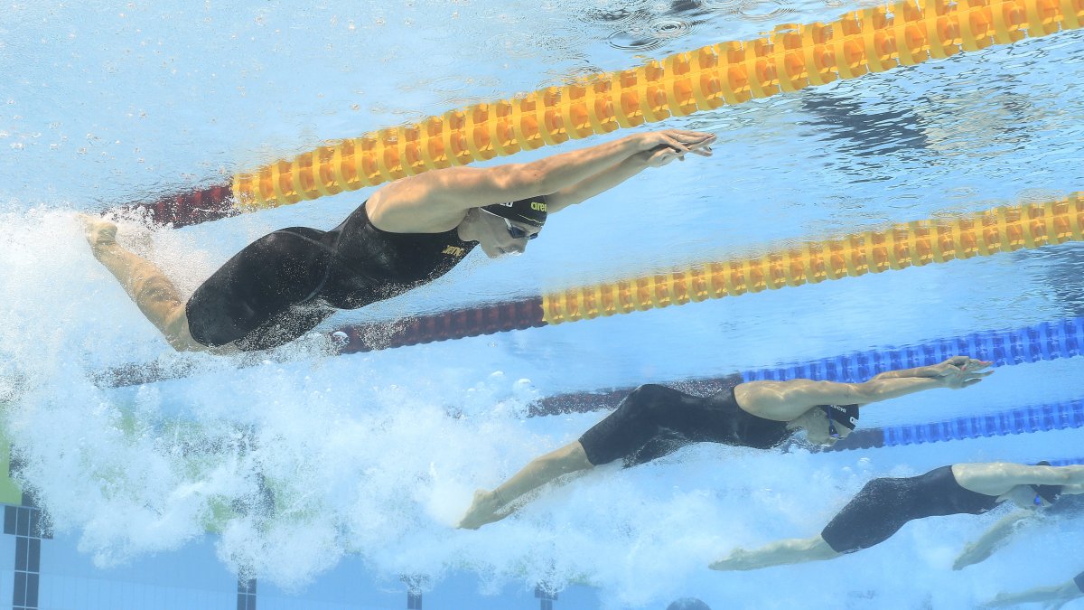 Hungary's Katinka Hosszu competes in the Women's 200m Individual Medley heats on Day 5 of the European Aquatics Championships Rome 2022 at the Stadio del Nuoto, Rome, Italy, Aug. 15, 2022. (Getty Images Photo)