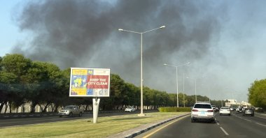Smoke rises after several blasts were heard in Doha, Qatar, Sept. 9, 2025. (Reuters Photo)