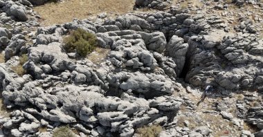 The centuries-old cave used to store cheese, curd and butter on the Avacık Plateau, Adıyaman, Türkiye, Sept. 4, 2025. (AA Photo)