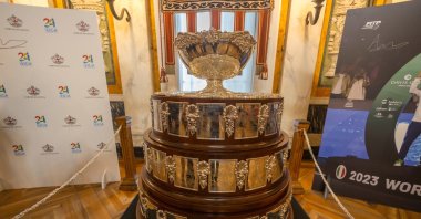Close-up of the Davis Cup, Genoa, Italy, Jan. 29, 2024. (Shutterstock Photo)