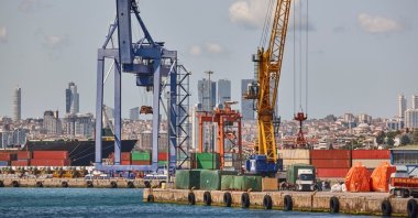 Cranes are seen at Haydarpaşa port, Istanbul, Türkiye. (Shutterstock Photo)