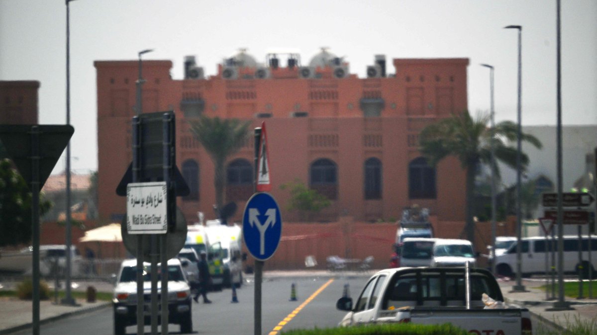 A picture taken from a distance shows the building housing members of Palestinian resistance group Hamas&#039;s political bureau, which was targeted the previous day by an Israeli strike in Qatar&#039;s capital Doha, Sept.10, 2025. (AFP Photo)