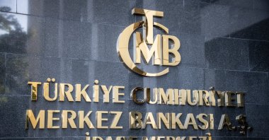 The entrance sign of the building housing the Turkish central bank, Ankara, Türkiye, Sept. 24, 2022. (Reuters Photo)