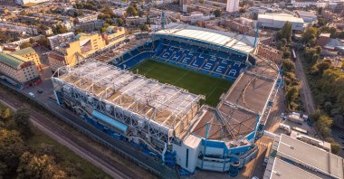 An undated photo showing the aerial view of Chelsea Football Stadium, Stamford Bridge. (Shutterstock Photo)
