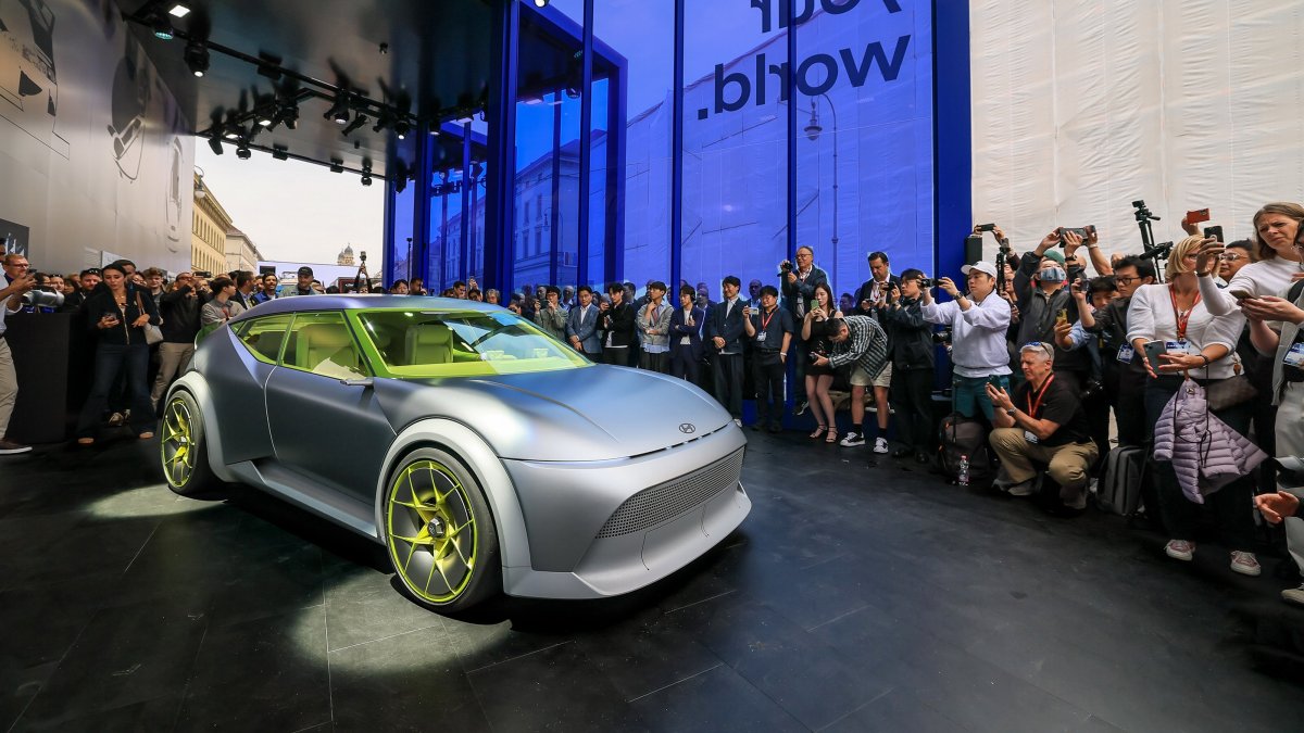 Hyundai&#039;s Concept THREE is unveiled at the IAA Mobility auto show, Munich, Germany, Sept. 8, 2025. (AA Photo)