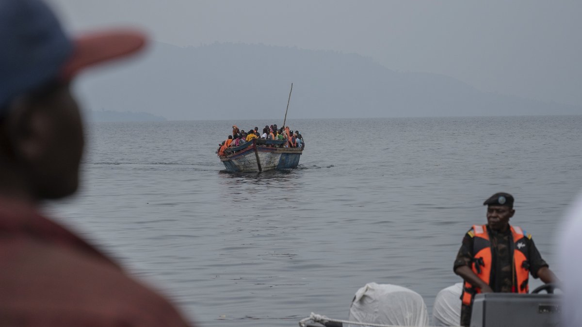 People fleeing M-23 rebel advances arrive by boat in Goma, Democratic Republic of the Congo, Wednesday, Jan. 22, 2025. (AP File Photo)