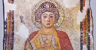 Mosaic of the goddess of happiness from Pompeiopolis, discovered during excavations, Kastamonu, Türkiye. (Courtesy of DMKI)