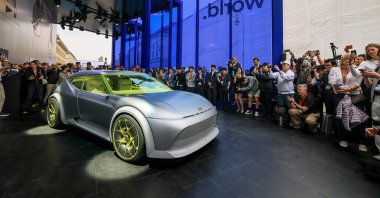 Hyundai&#039;s Concept THREE is unveiled at the IAA Mobility auto show, Munich, Germany, Sept. 8, 2025. (AA Photo)