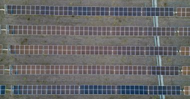 Solar panels are seen in Van province, eastern Türkiye, Jan. 17, 2025. (AA Photo)