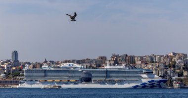 The Bermuda-flagged cruise ship &quot;Sun Princess&quot; is docked at Galataport, Istanbul, Türkiye, Sept. 11, 2025. (Reuters Photo)