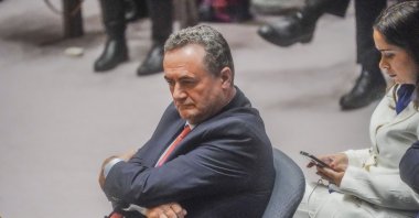  Israel's then-Foreign Minister Israel Katz listens during a meeting of the United Nations Security Council on the war in Gaza, March 11, 2024, at U.N. headquarters. (AP File Photo)