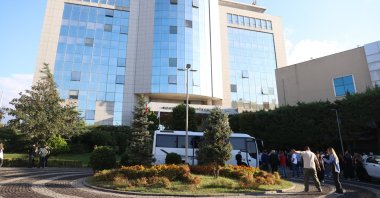 A view of the Bayrampaşa Municipality building following the detention of its mayor Hasan Mutlu, Istanbul, Türkiye, Sept. 13, 2025. (AA Photo)