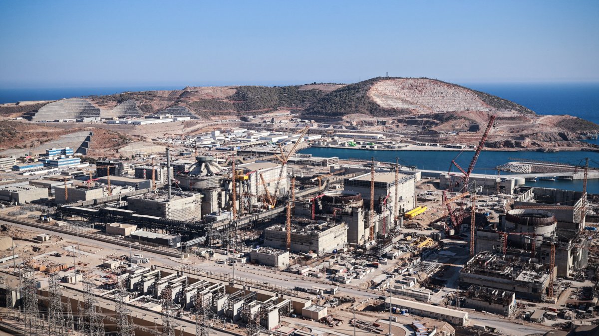 An aerial view of the construction site of Türkiye&#039;s first nuclear power plant, Akkuyu, Mersin, southern Türkiye, Sept. 12, 2025. (AA Photo)