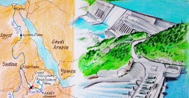 "The GERD is more than a structure; it is a flagship project and national symbol that signifies a profound shift in the region&#039;s geopolitical dynamics." (Illustration by Erhan Yalvaç)