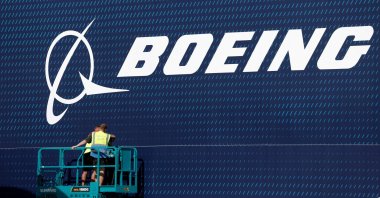 A Boeing logo is seen before the opening of the 55th International Paris Airshow at Le Bourget Airport near Paris, France, June 13, 2025. (Reuters Photo)