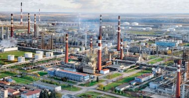This file photo shows a general view of the Kirishi oil refinery in Kirishi, Leningradskaya Oblast, northwest Russia. (Photo Courtesy: KINEF)