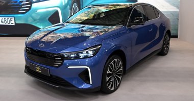 Togg&#039;s T10F electric sedan is displayed during the press and media day of the IAA Mobility auto show in Munich, Germany, Sept. 8, 2025. (Reuters Photo)