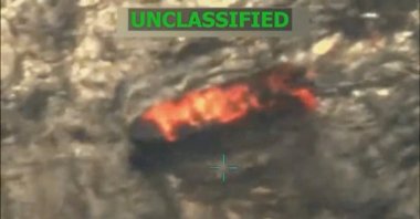 A vessel burns in this still image taken from a video released Sept. 15, 2025, depicting what U.S. President Donald Trump said was a U.S. military strike on a Venezuelan drug cartel vessel on its way to the U.S. (Reuters Photo)