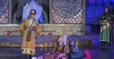 The 32nd International Aspendos Opera and Ballet Festival officially opened with a stunning performance of Giacomo Puccini’s renowned opera &quot;Turandot,&quot; Antalya, southern Türkiye, Sept. 15, 2025. (AA Photo)