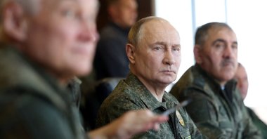 Russian President Vladimir Putin observes the Russia-Belarus joint military exercises, codenamed Zapad-2025 (West-2025), at the Mulino training ground in the Nizhny Novgorod region, Russia, Sept.16, 2025. (Reuters Photo)