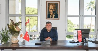 The deputy mayor of western Muğla province’s Köyceğiz district, Özgür Örnek, is seen in his office in this undated photo, Türkiye (IHA Photo)