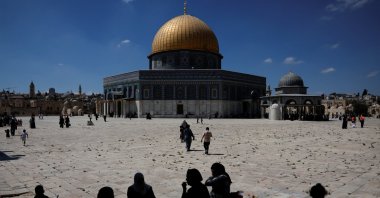People gather to celebrate the Prophet Muhammad&#039;s birthday at the Al-Aqsa Mosque compound in the Old City, East Jerusalem, occupied Palestine, Sept. 4, 2025. (Reuters Photo)