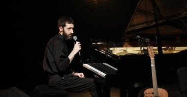 Composer and pianist Evgeny Grinko performs during the Başakşehir concert, Istanbul, Türkiye, Oct. 20, 2022. (AA Photo)
