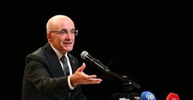 Treasury and Finance Minister Mehmet Şimşek speaks during an event in Gaziantep, southeastern Türkiye, Sept. 12, 2025. (AA Photo)