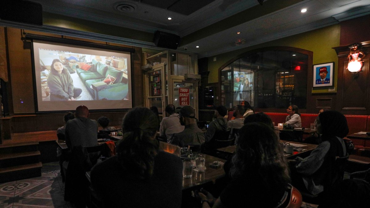 The documentary on the life and legacy of Turkish-American activist Ayşenur Ezgi Eygi, who was killed last year during a protest in the occupied West Bank by an Israeli soldier, is screened in Washington, U.S., Sept. 18, 2025. (AA Photo)