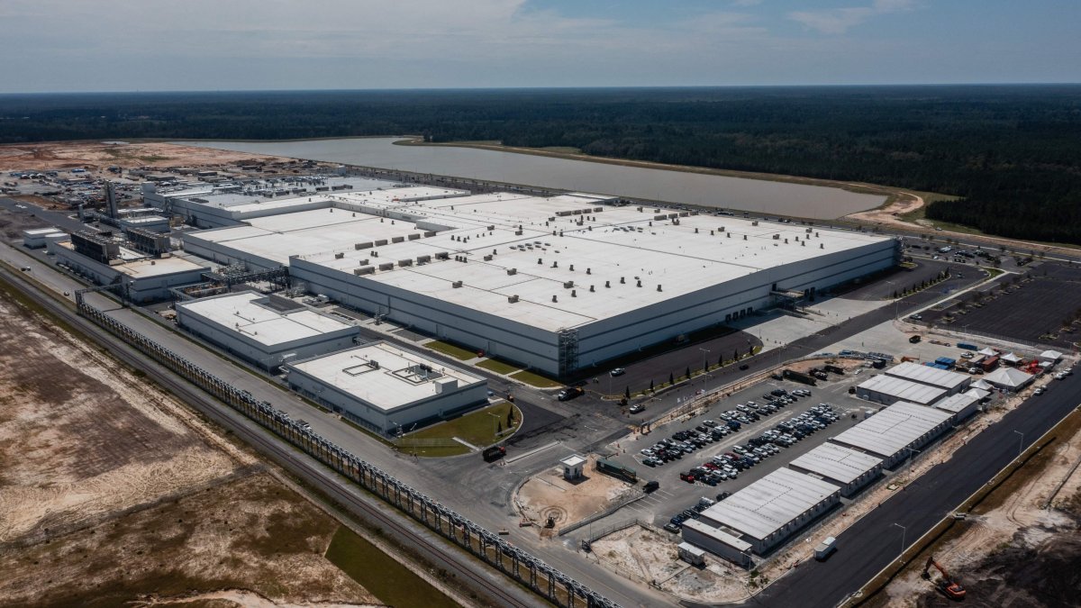 The still under-construction battery plant is seen on the Hyundai Metaplant site in Ellabell, Georgia, Sept. 9, 2025. (AFP Photo) 
